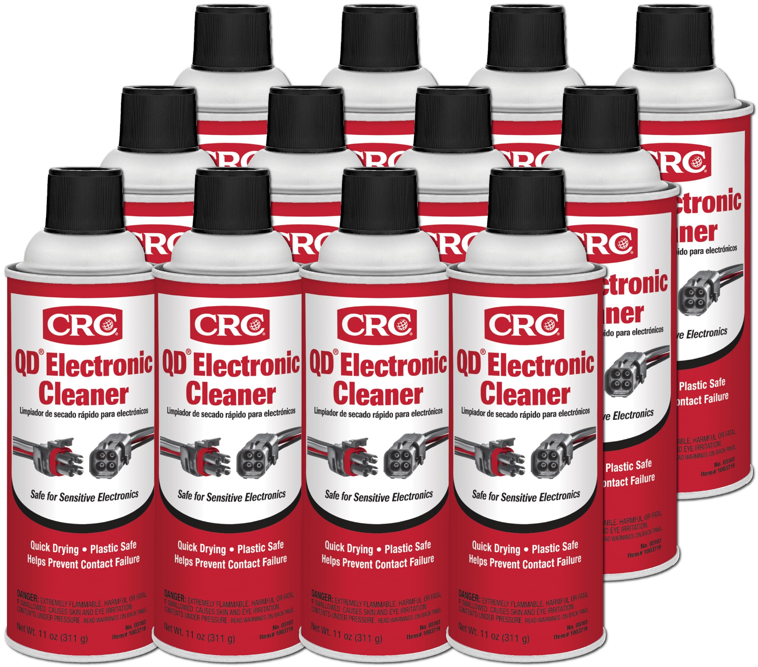 81TKopE9tVL CRC 05103-Case 5103 Quick Dry Electronic Cleaner, 11 oz, 12 Pack - Image 1