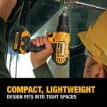 DEWALT 20V Max Cordless Drill Driver Set, 2 Speed, High Performance Motor, Includes 2 XR 1.3Ah Li-Ion Batteries, Charger and Contractor Bag (DCD771C2) - Image 8