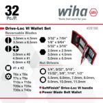 Wiha 28188 Drive-Loc VI Wallet Set, 32 Piece, Phillips, Slotted, Square, Torx, Hex & Nut Drivers, SoftFinish Handle - Image 6