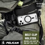 Pelican Voyager iPhone 17 Pro Case [Compatible with MagSafe] Rugged Phone Case w/ 24ft Military-Grade Drop Protection - Heavy Duty Phone Cover w/Belt Clip Holster for iPhone 17 Pro - Black/Clear - Image 4