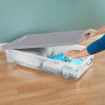 Sterilite 4-Pack 56 Quart Wheeled Latching Box, Underbed Plastic Storage Organizer, Silver - Under Bed Rolling Container Bin with Lid and Wheels for Home or Dorm Bedrooms and Closets - Image 6