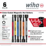 Wiha 70486 Magnetic Nut Setter Set, 6 Piece SAE, Color Coded, 1/4-Inch Hex Drive, Impact Rated - Image 6