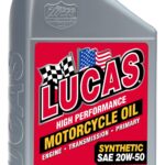 Lucas Oil 10702 High Performance Synthetic 20W-50 Motorcycle Oil - 1 Quart, Pack of 6
