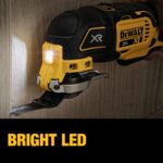 DEWALT 20V MAX XR Oscillating Tool Kit with Blades, 3 Speed Cordless Brushless Multitool, Up to 20,000 OPM, LED Light, Battery and Charger Included (DCS356C1) - Image 8