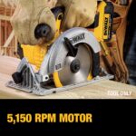 DEWALT 20V MAX Circular Saw, Cordless Sidewinder Style Portable, 6-1/2-Inch Blade, 5150 RPM, 0-50 Degree Bevel Capability, Battery Not Included (DCS391B) - Image 8